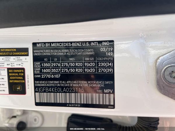 2020 MERCEDES-BENZ GLE 350 4MATIC — I9