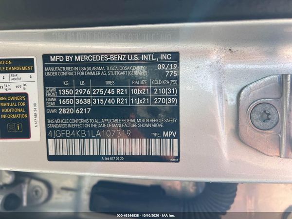 2020 MERCEDES-BENZ GLE 350 4MATIC — I9