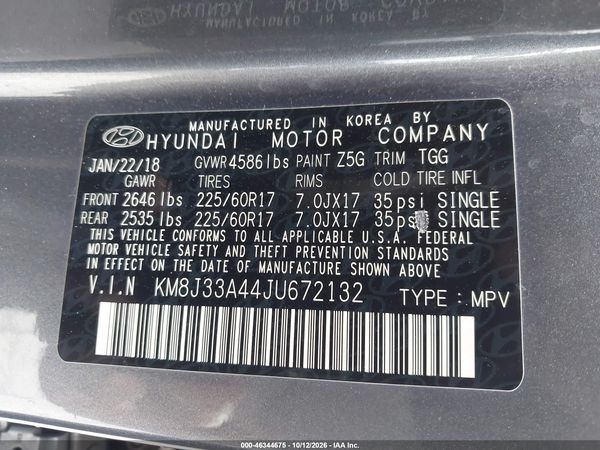 2018 HYUNDAI TUCSON SEL — I9