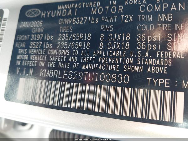 2026 HYUNDAI PALISADE SEL 7P — I9