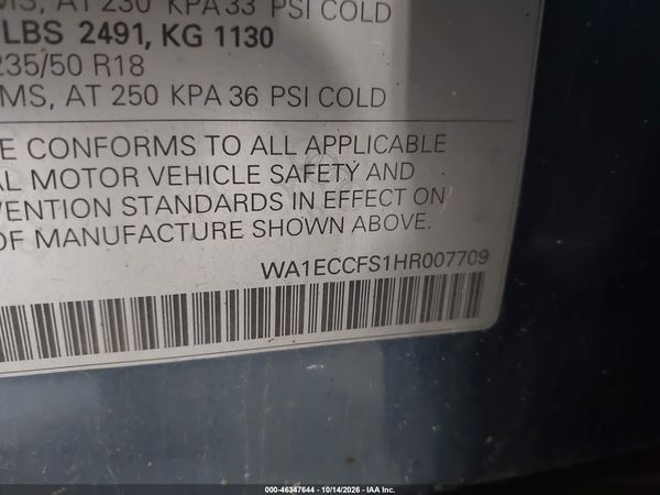 2017 AUDI Q3 2.0T PREMIUM — I9