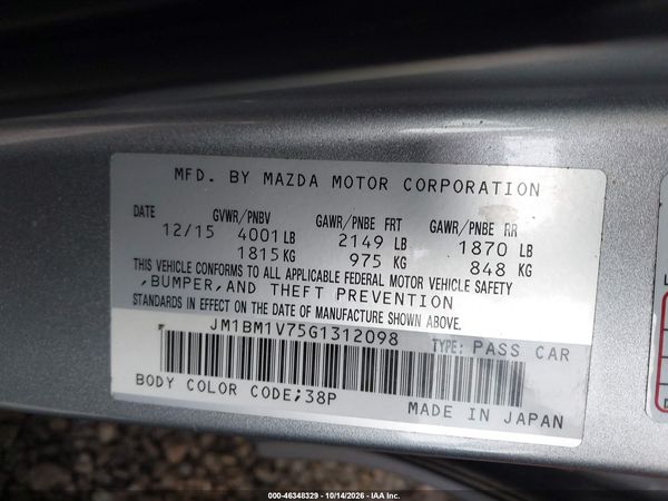 2016 MAZDA MAZDA3 I TOURING — I9