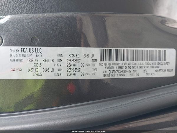 2017 DODGE GRAND CARAVAN GT — I9