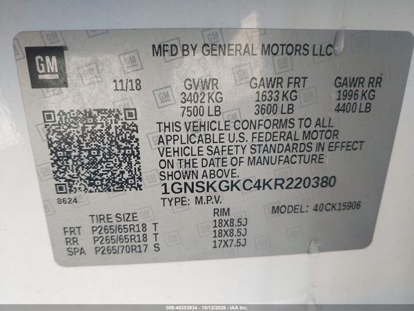 2019 CHEVROLET SUBURBAN LS — I9