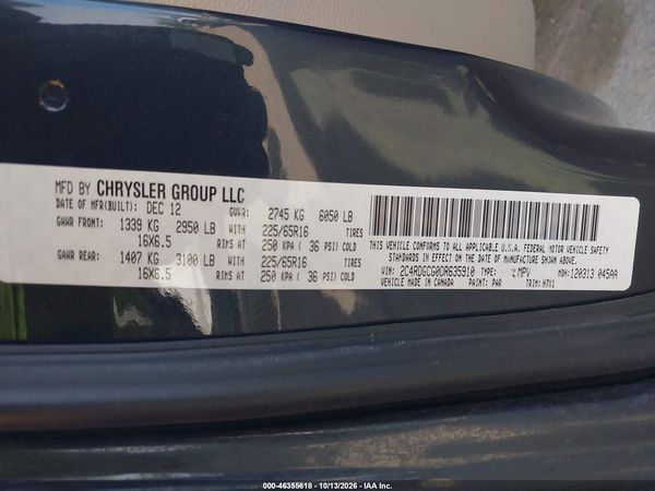 2013 DODGE GRAND CARAVAN SXT — I9