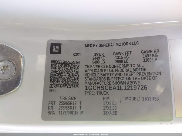 2020 CHEVROLET COLORADO 2WD  LONG BOX LT — I9