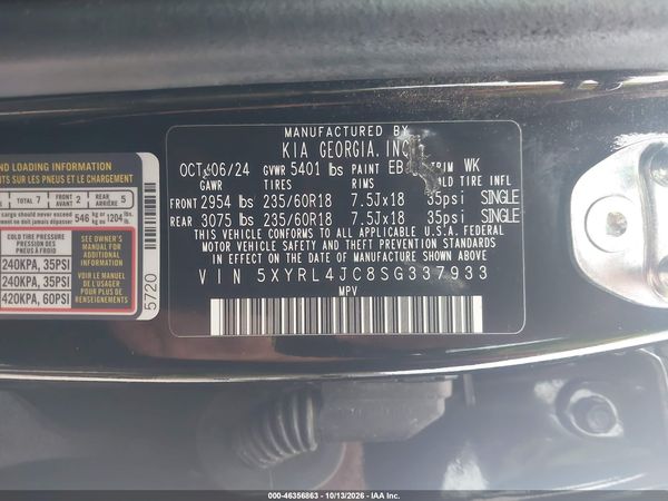 2025 KIA SORENTO S — I9
