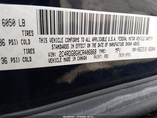 2012 DODGE GRAND CARAVAN SE/AVP — I9