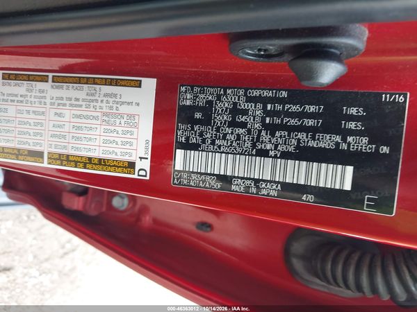 2016 TOYOTA 4RUNNER SR5 — I9