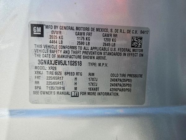 2018 CHEVROLET EQUINOX LT (1LT) — VINS