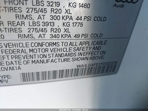 2015 AUDI Q7 3.0T PREMIUM — I9