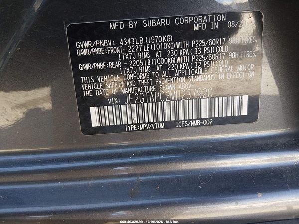 2021 SUBARU CROSSTREK PREMIUM — I9