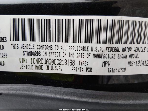 2012 DODGE DURANGO SXT — I9