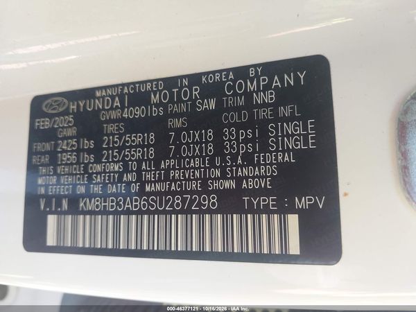 2025 HYUNDAI KONA SEL — I9