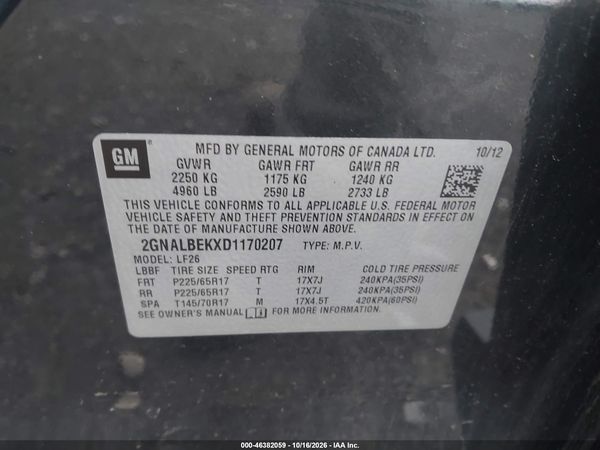 2013 CHEVROLET EQUINOX LS — I9