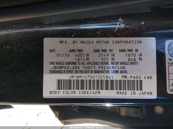 2016 MAZDA MAZDA3 I SPORT — I9