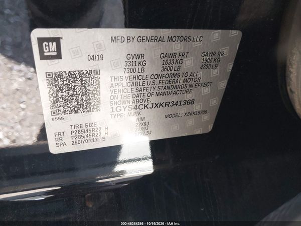 2019 CADILLAC ESCALADE PREMIUM LUXURY — I9