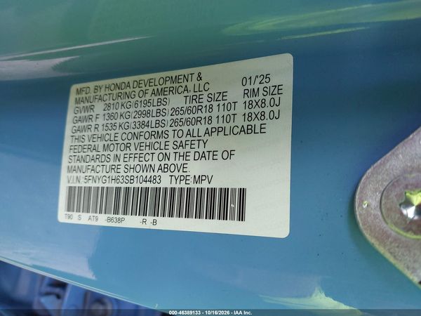 2025 HONDA PILOT TRAILSPORT — I9