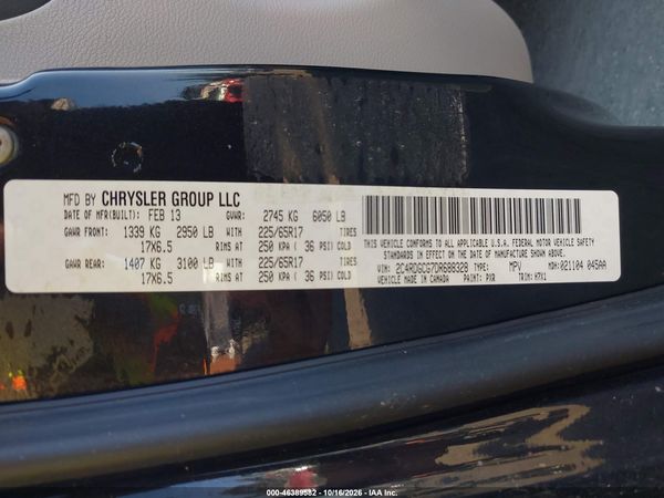 2013 DODGE GRAND CARAVAN SXT — I9