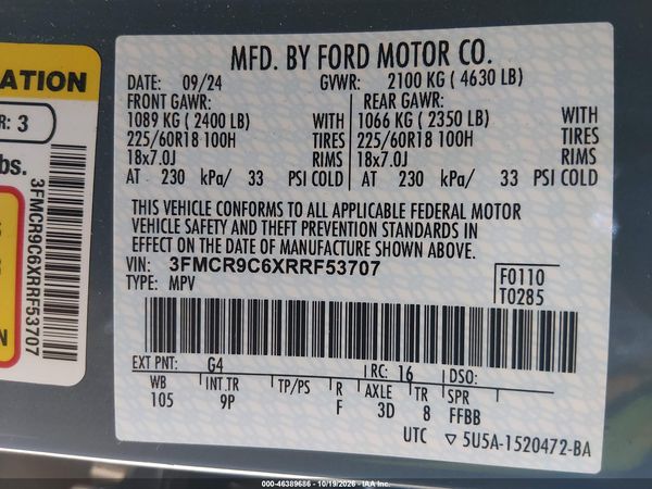 2024 FORD BRONCO SPORT OUTER BANKS — I9