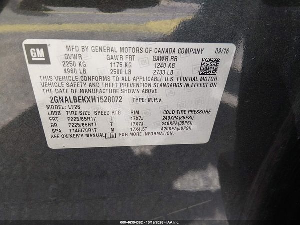 2017 CHEVROLET EQUINOX LS — I9
