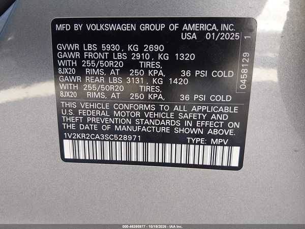 2025 VOLKSWAGEN ATLAS 2.0T SE W/TECHNOLOGY — I9