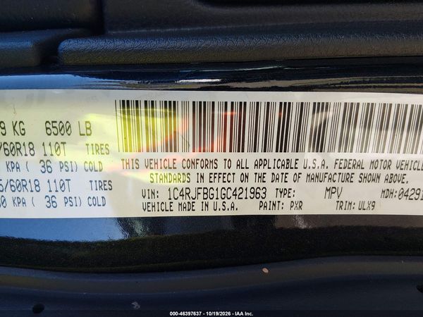 2016 JEEP GRAND CHEROKEE LIMITED — I9