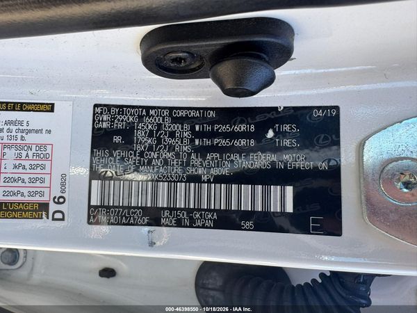 2019 LEXUS GX 460 — I9