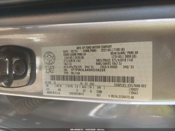 2025 FORD F-150 XLT — I9