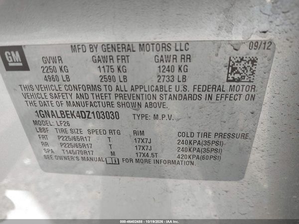 2013 CHEVROLET EQUINOX LS — I9