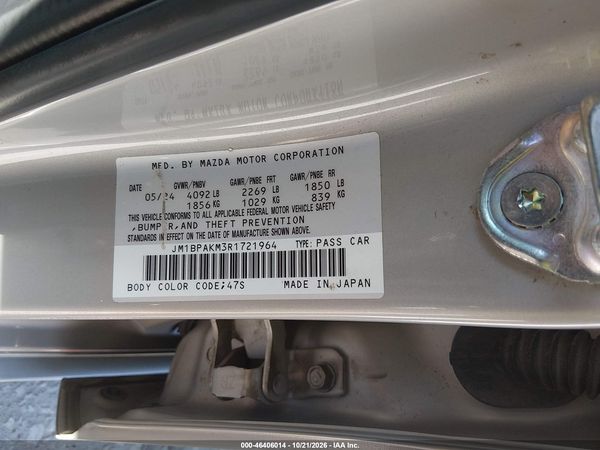 2024 MAZDA MAZDA3 2.5 S SELECT SPORT — I9