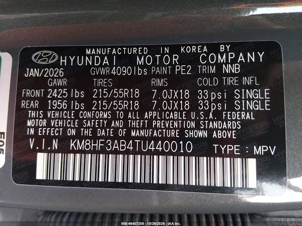 2026 HYUNDAI KONA SEL SPORT — I9