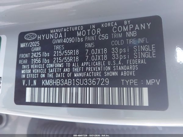 2025 HYUNDAI KONA SEL — I9