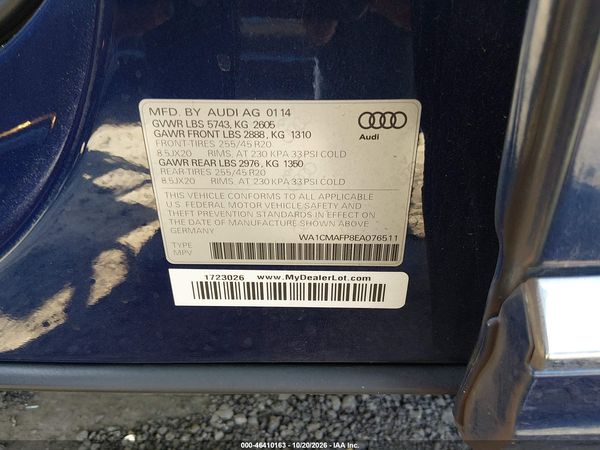 2014 AUDI Q5 3.0 TDI PREMIUM PLUS — I9