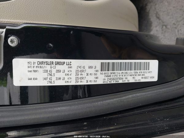 2013 DODGE GRAND CARAVAN SE — I152