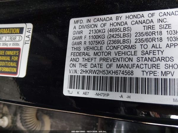 2019 HONDA CR-V EX — I9