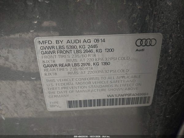 2015 AUDI Q5 2.0T PREMIUM — I9
