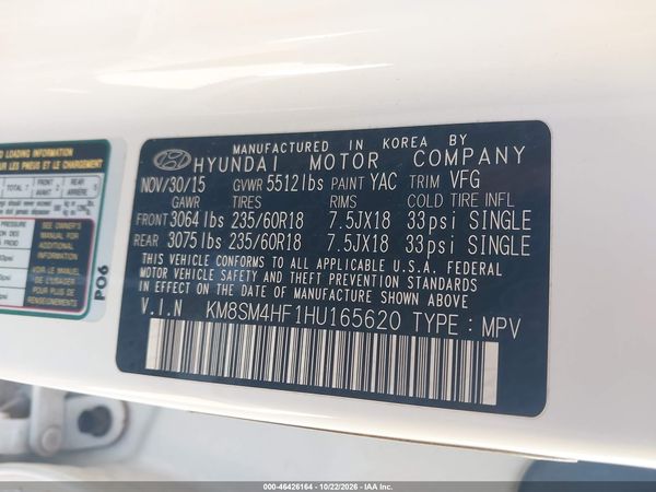 2017 HYUNDAI SANTA FE SE — I9