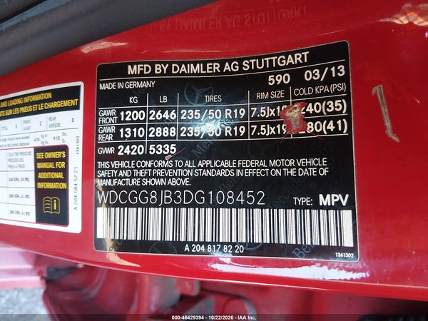 2013 MERCEDES-BENZ GLK 350 4MATIC — I9