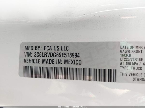 2025 RAM PROMASTER 2500 2500 HIGH — I9