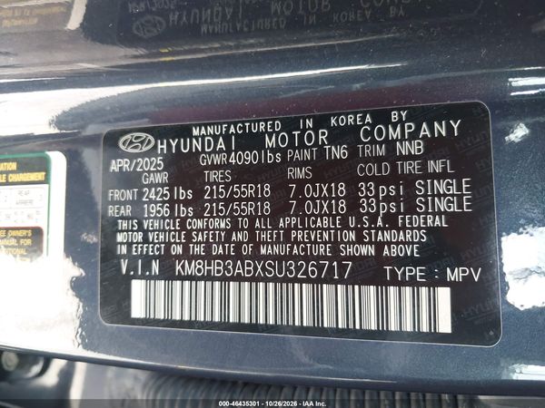 2025 HYUNDAI KONA SEL — I9