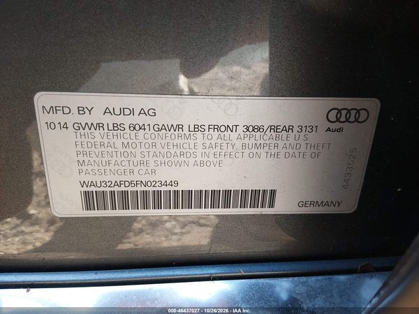 2015 AUDI A8 L 4.0T — I9