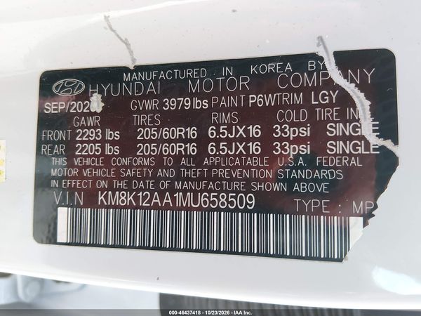 2021 HYUNDAI KONA SE — I9