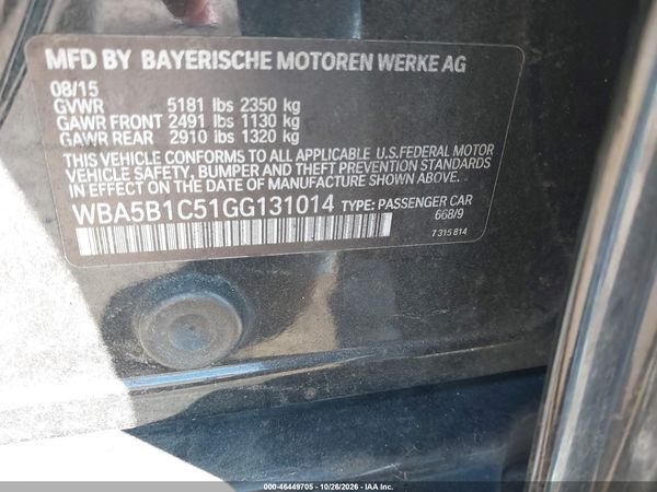 2016 BMW 535I — I9