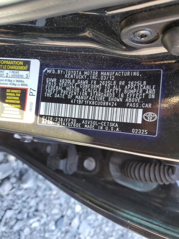 2012 TOYOTA CAMRY