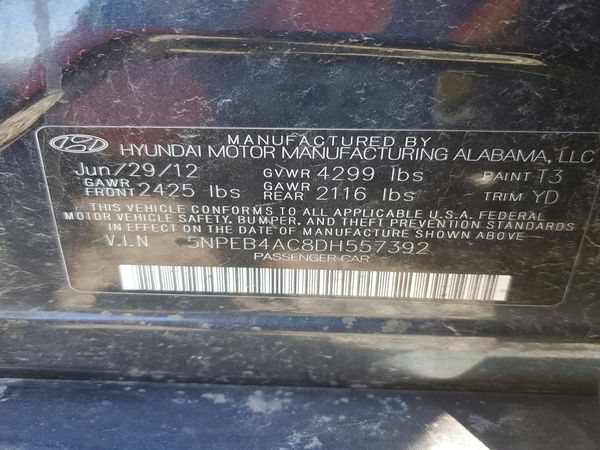 2013 HYUNDAI SONATA GLS/ GLS Popular — VINS