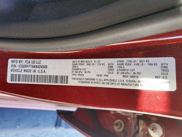 2022 RAM 1500 Big Horn, Lone Star