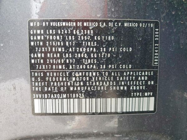 2018 VOLKSWAGEN TIGUAN