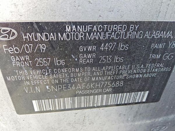 2019 HYUNDAI SONATA