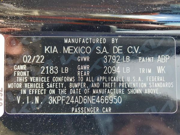 2022 KIA FORTE